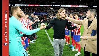 Así fue el homenaje a Filipe Luis en el Wanda Metropolitano