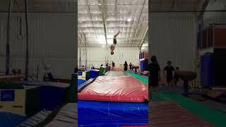 What a stick️How many twists?  (by Chase Mondi) #artisticgymnastics #mag #flip