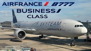  Washington to Paris  BUSINESS Class  Air France Boeing 777  [FULL FLIGHT REPORT] Skyteam livery