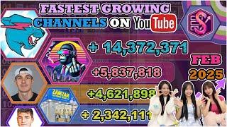 MrBeast still going, ZAMZAM BACK & Advertisements? | The Fastest Growing Channels of February, 2025