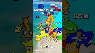 Number of Russians in Europe #history #geography #map #europe #fyp