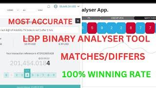 How to trade Matches/Differs using LDP Binary Analyser tool on Deriv| Simple 100% Accurate