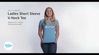 Ladies Short Sleeve V-Neck Tee by Bella Canvas - Review Clip | Custom Printed at UberPrints