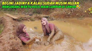 RUNGKAD SAHABAT‼️NENG YULI DAN NENG LIA GADIS DESA CANTIK MANDI LUMPUR DI SAWAH