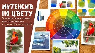 КАК СМЕШИВАТЬ ЦВЕТА - секреты акварели для начинающих! Урок 2