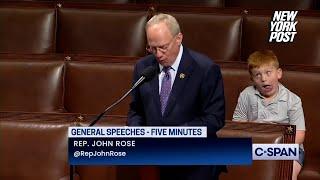 Rep. Rose's son steals the show during dad's speech