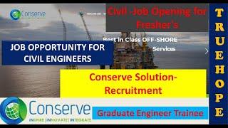 Conserve Solution recruitment|civil jobs in tamilnadu|#civilengineeringjob |Graduate Engineer train|