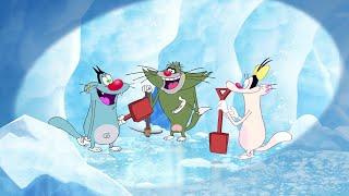हिंदी Oggy and the Cockroaches  SNOW TIME  Hindi Cartoons for Kids
