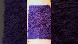 Perfect purple rug right by the door that feet, dogs love