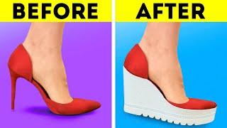 Upgrade Your Shoes! || GENIUS FEET HACKS