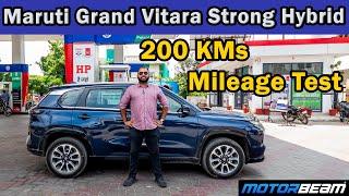 Maruti Grand Vitara 200 KMs Mileage Test - Strong Hybrid (IEH) | MotorBeam