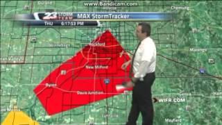 WIFR Rockford Tornado Warning Coverage Part 1 (4/9/15)