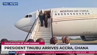 President Tinubu Arrives Accra For John Mahama's Inauguration