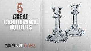 Top 10 Candlestick Holders [ Home Decor 2018 ]: James Scott Classical Crystal Candlestick Pair - Set