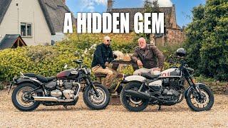 Comparing The Triumph Speedmaster & Royal Enfield Shotgun At An English Village Pub Over Lunch