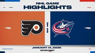 NHL Highlights | Flyers vs. Blue Jackets - January 14, 2025