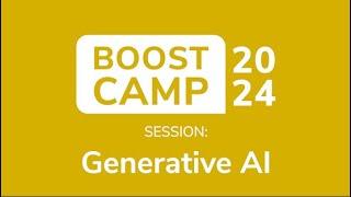 Boost Camp |  Product Session Generative AI