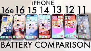 iPhone 16e Vs iPhone 16 Vs iPhone 15 Vs iPhone 14 Vs iPhone 13 Vs 12 Vs 11 Battery Life Comparison!