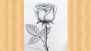 ROSE Drawing Easy | How to Draw a Rose step by step || Rose Drawing || #rosedrawing