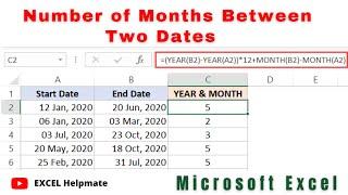 Calculate the Number of Months Between Two Dates in Microsoft Excel | Detailed Tutorial