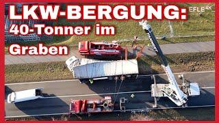 BERGUNG MIT SCHWERER TECHNIKSattelschlepper auf B87 bei Jesewitz verunfallt️