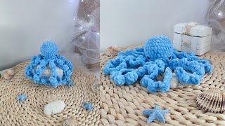 МК ОСЬМИНОГ КРЮЧКОМ за 30 минутВязаный крючком осьминог из плюша