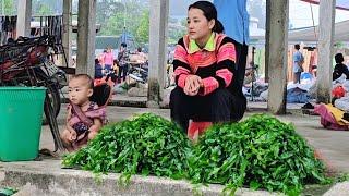 Life of a 17 Year Old Single Mother - Harvest wild vegetables - Bring them to the market to sell