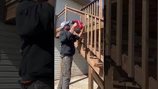 How to install deck spindles #construction #deck #diy