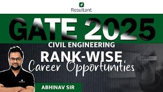 GATE 2025 Civil Engineering: Top Career Opportunities Based on Rank | By Abhinav Sir