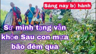 Hôm nay các sư bộ hành đi đâu sư minh tạng sáng nay vẫn khỏe Sau cơn mưa đêm qua