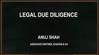 Webinar with Anuj Sah on legal due diligence