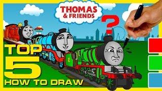 TOP 5 | How to Draw and Color Thomas and Friends  Animated Toy Trains for Kids