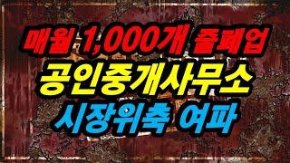 매월 1,000개 줄폐업 공인중개사무소 시장위축 여파