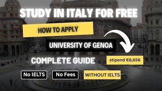 How to apply for University of Genova Italy | Complete Guide | No IELTS | No Application Fee