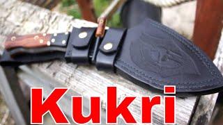 Custom Kukri, a Hand Made bush craft knife from Wessex Blades with Desert Ironwood handle, ferro rod