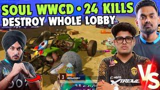 iQOOSouL WWCD  Destroy Whole Lobby  24 Finishes  SouL Nakul & Rony on Fire  Team SouL 