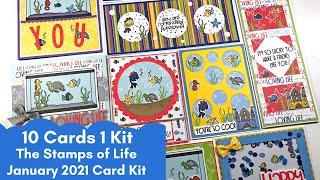 10 Cards 1 Kit | The Stamps of Life | January 2021 Card Kit | Fish Tank