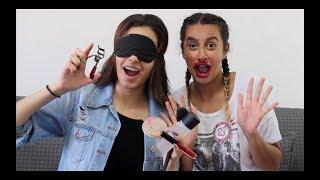 blindfolded makeup challenge |Perla Sibani