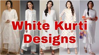 kurti designs |  white kurti deigns 2022 | long kurti design #cottonkurti #kurti