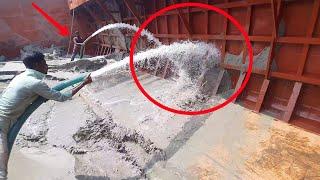 Unloading sand form ship unloading sand under big barge ship relaxing sound and cool video
