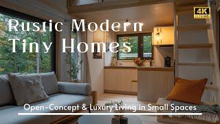 Rustic Modern Tiny Homes: Open-Concept Design and Luxury Living in Small Spaces