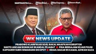 Prabowo Klarifikasi soal Bakal Maafkan Koruptor, Israel Bakar RS Kamal Adwan