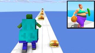 Monster School : FAT 2 FIT RUN CHALLENGE - Minecraft Animation