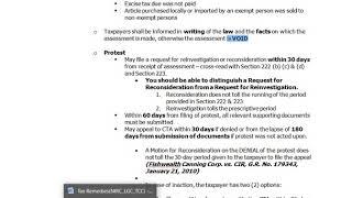 Taxation - NIRC Section 228 (Protesting an Assessment)