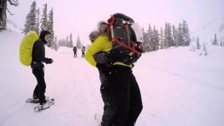 Winter hiking and snow caving at Mount Baker