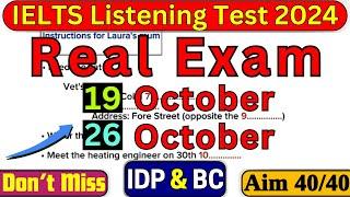 IELTS LISTENING TEST 19 & 28 SEPTEMBER, 5 OCTOBER 2024 WITH ANSWERS | IELTS LISTENING | IDP & BC