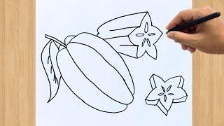 How to Draw Star Fruit Easy Drawing Tutorial For All