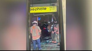 Car crashes into Peephole Bar & Grill