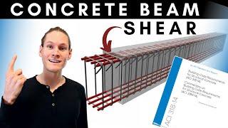 Concrete Beam Shear Design Example Using ACI 318 #structuralengineering