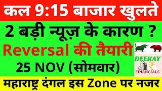 कल 9:15 बाजार खुलते Nifty Prediction For Tomorrow Banknifty Monday 25 November Market Prediction